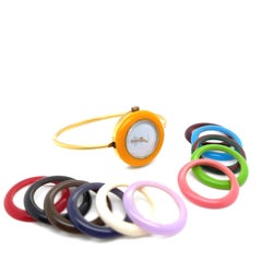 Gucci Gold Plated Bezel Watch with 12 Interchangeable Bezels