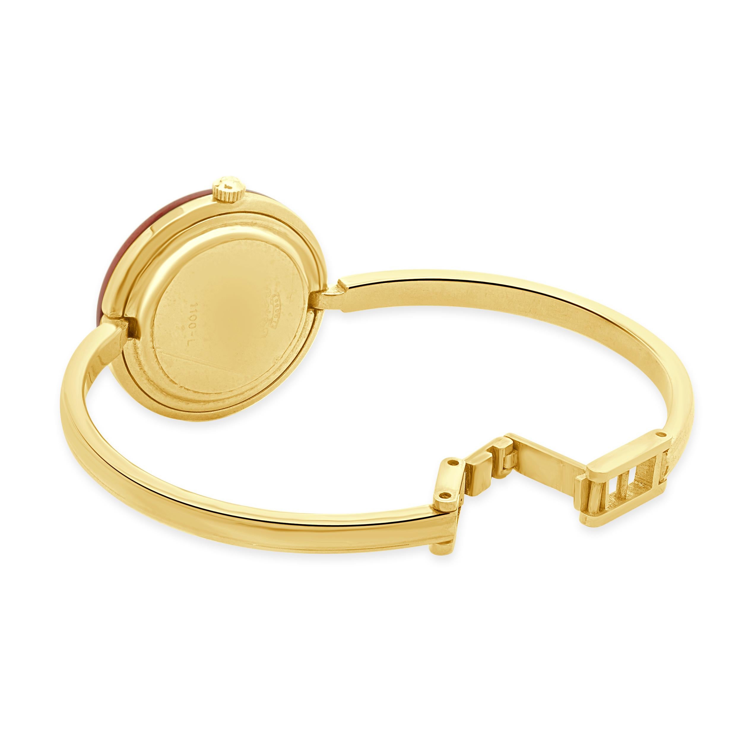 Women's or Men's Gucci Gold Plated Interchangeable Bezel Ladies Watch For Sale