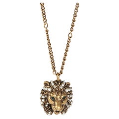 Gucci Gold-Plated Lion Head Pendant