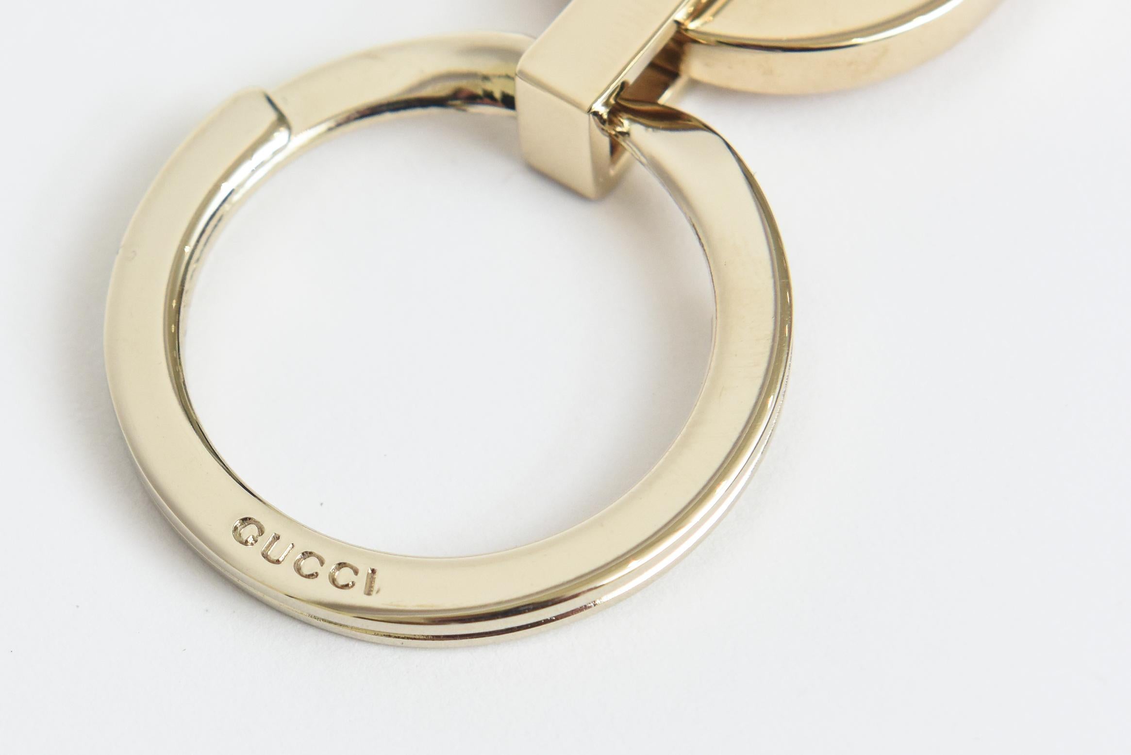 Gucci Vintage Gold Plated Unisex Keychain In Good Condition For Sale In North Miami, FL