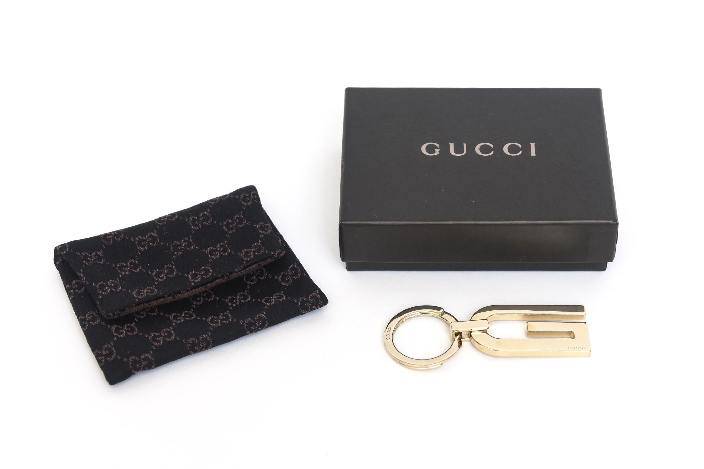 Porte-clés unisexe Gucci Vintage plaqué or en vente 2