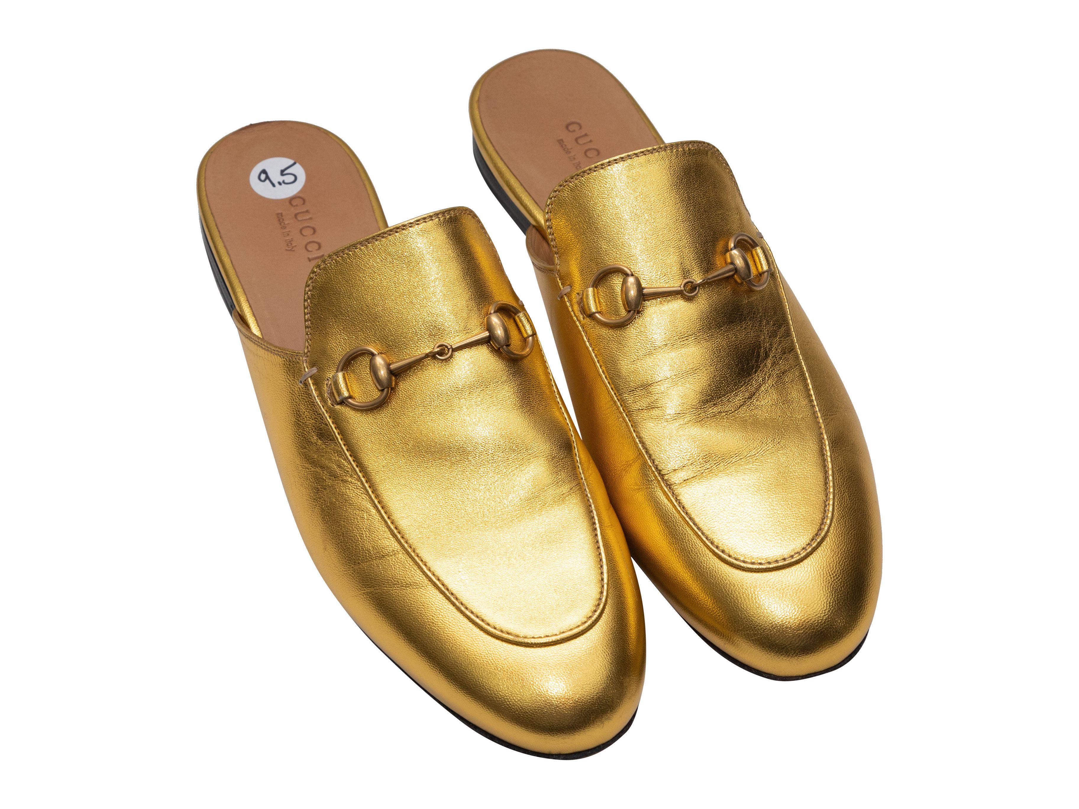 gold gucci mules