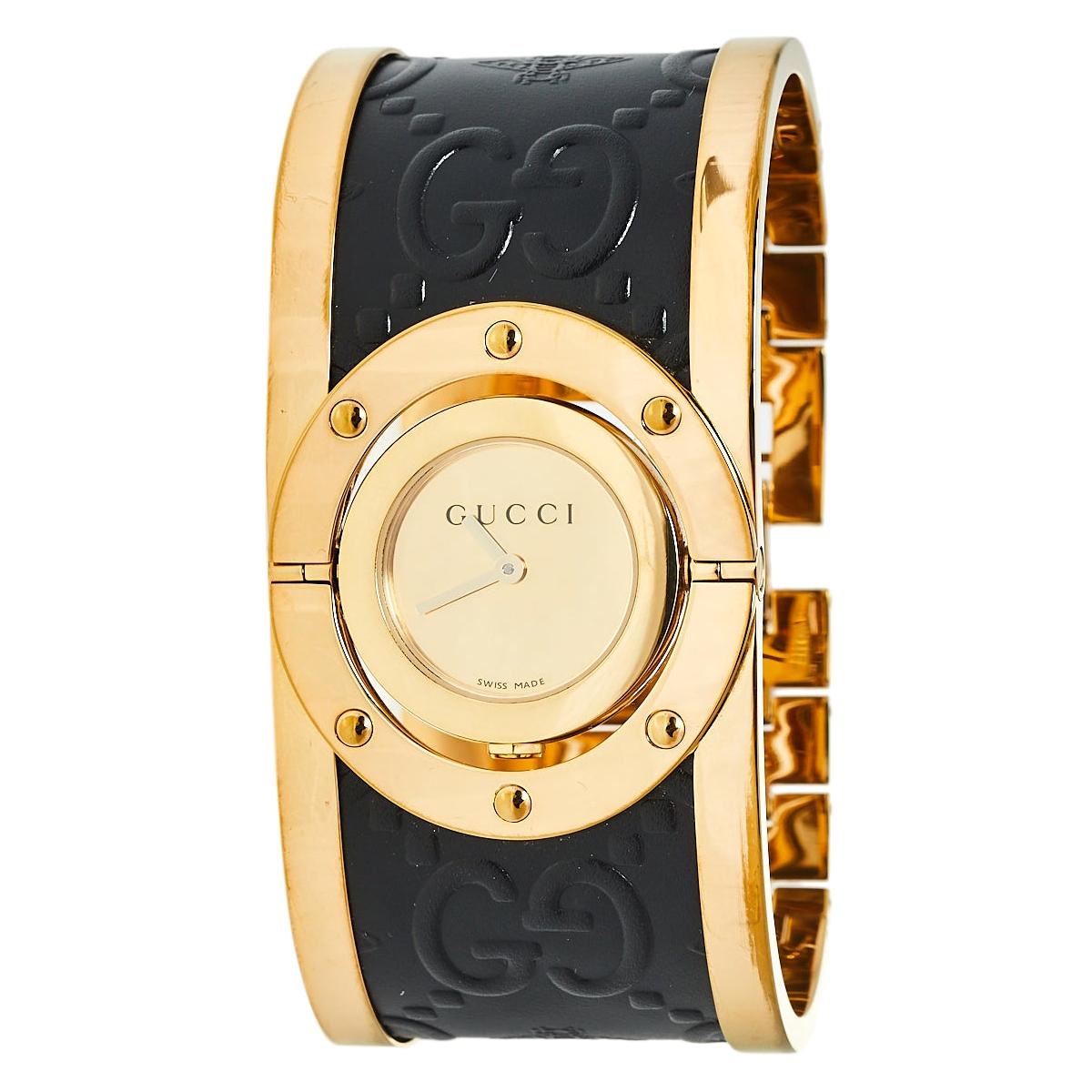 Gucci Gold PVD Stainless Steel Twirl YA112444 Women's Wristwatch 23 mm