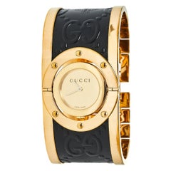 Gucci Gold PVD Edelstahl Twirl YA112444 Damenarmbanduhr 23 mm