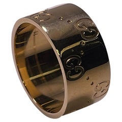 Gucci Designer-Ring aus Gold mit breitem 18 Karat Platin