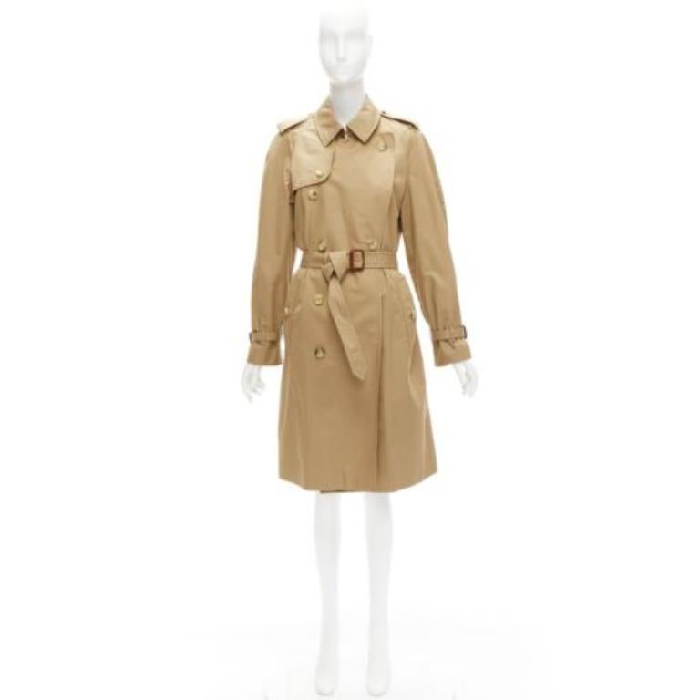 GUCCI gold sequins tiger flower embroidery beige belted trench coat IT38 XS For Sale 5