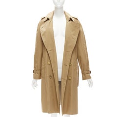 GUCCI gold sequins tiger flower embroidery beige belted trench coat IT38 XS