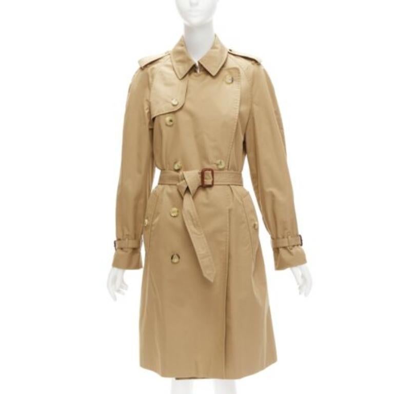 GUCCI gold sequins tiger flower embroidery beige belted trench coat IT38 XS In Excellent Condition For Sale In Hong Kong, NT