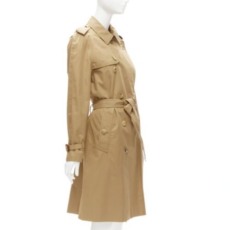 Women's GUCCI gold sequins tiger flower embroidery beige belted trench coat IT38 XS For Sale