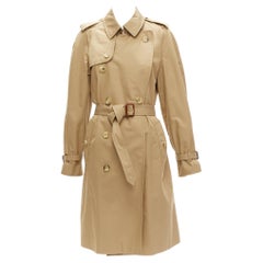 GUCCI gold sequins tiger flower embroidery beige belted trench coat IT38 XS