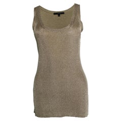 Gucci, gold sleeveless lurex top
