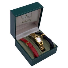 Gucci Gold Stainless Steel 1800 L Watch with Changing Bracelets