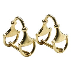 Gucci Gold Stirrup Cufflinks, circa 1990