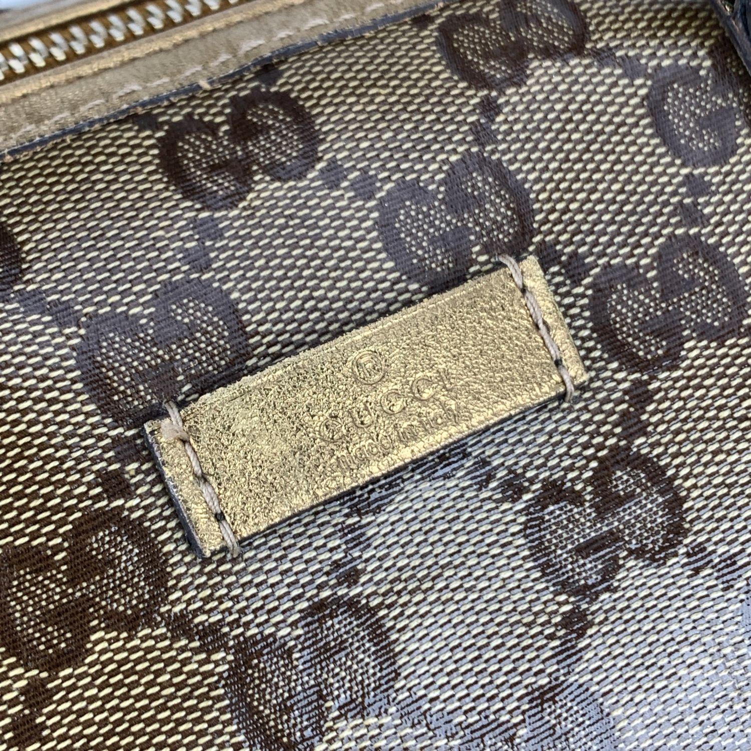 Gucci Gold Tone Crystal Monogram Medium Joy Boston Bag In Excellent Condition In Rome, Rome