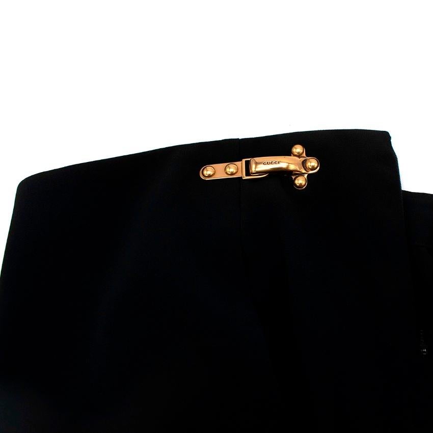 Gucci Gold Tone Hook Embellished Skirt In Excellent Condition For Sale In London, GB