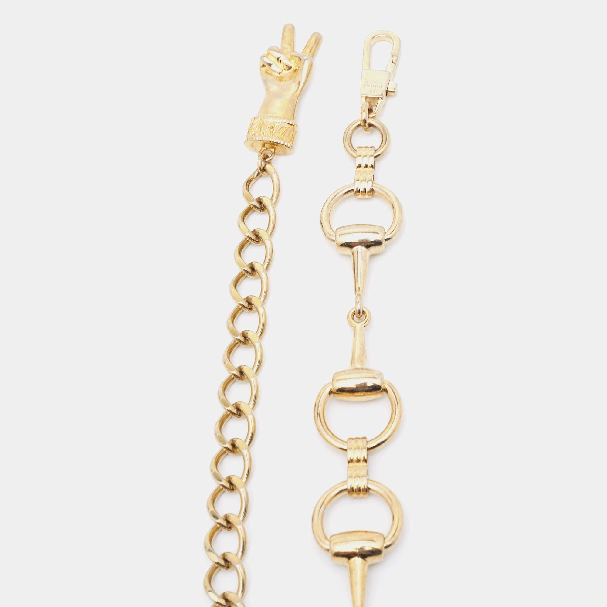 Gucci Gold Tone Horsebit Chain Belt 1