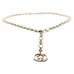 Cinturón Gucci Gold Tone Interlocking G