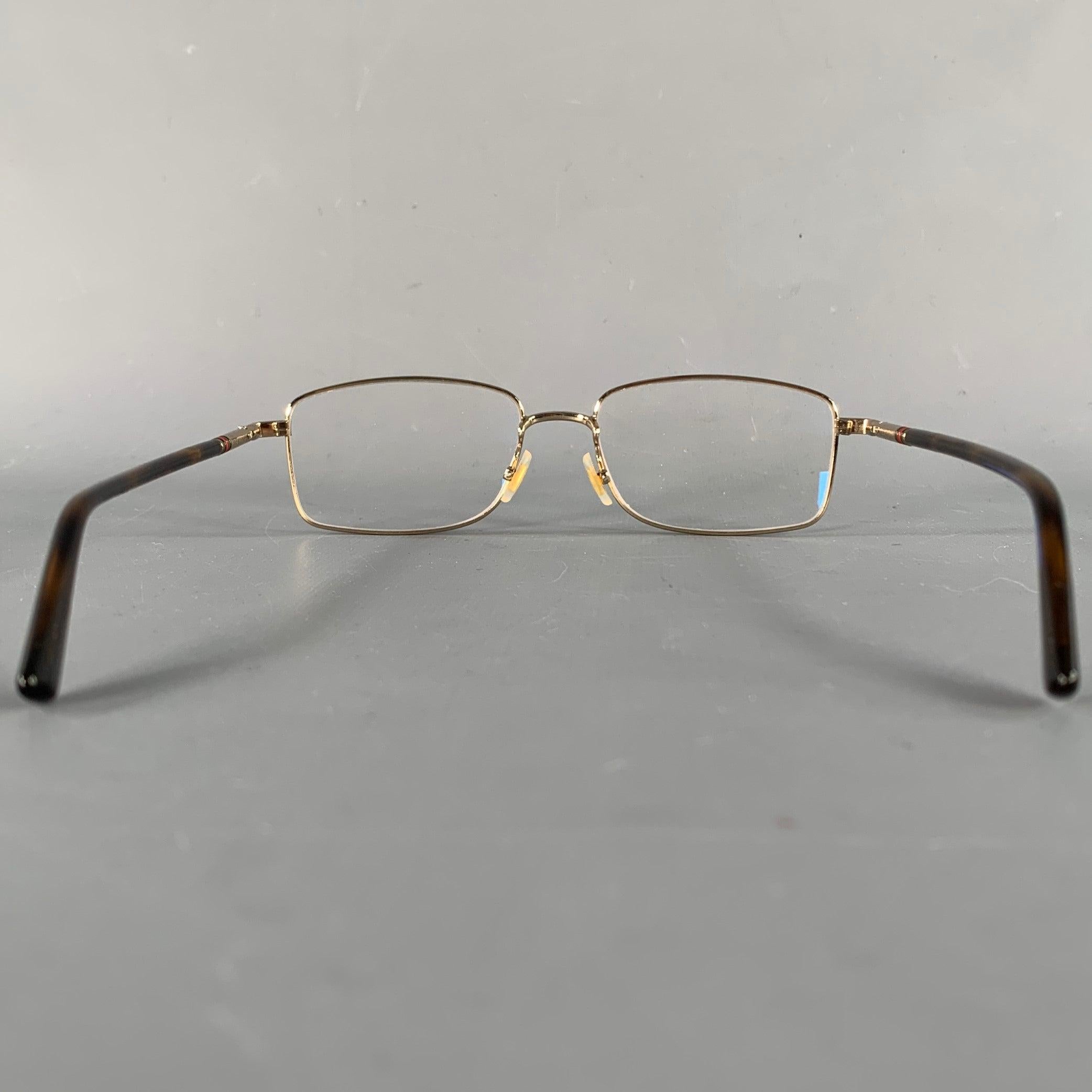Montature per occhiali da vista GUCCI Gold Tortoise Shell Metal In condizioni ottime in vendita a San Francisco, CA