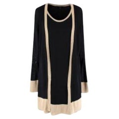 Gucci Gold Trim Black Vest and Cardigan Two Piece