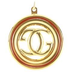 Gucci Gold x Red Web Interlocking GG Keychain Pendant Charm 10gz53s