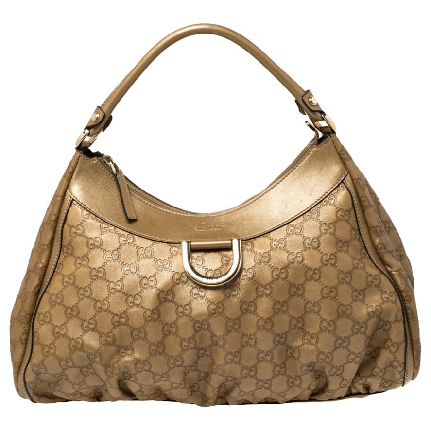 Gucci Golden Brown Guccissima Leather D Ring Hobo