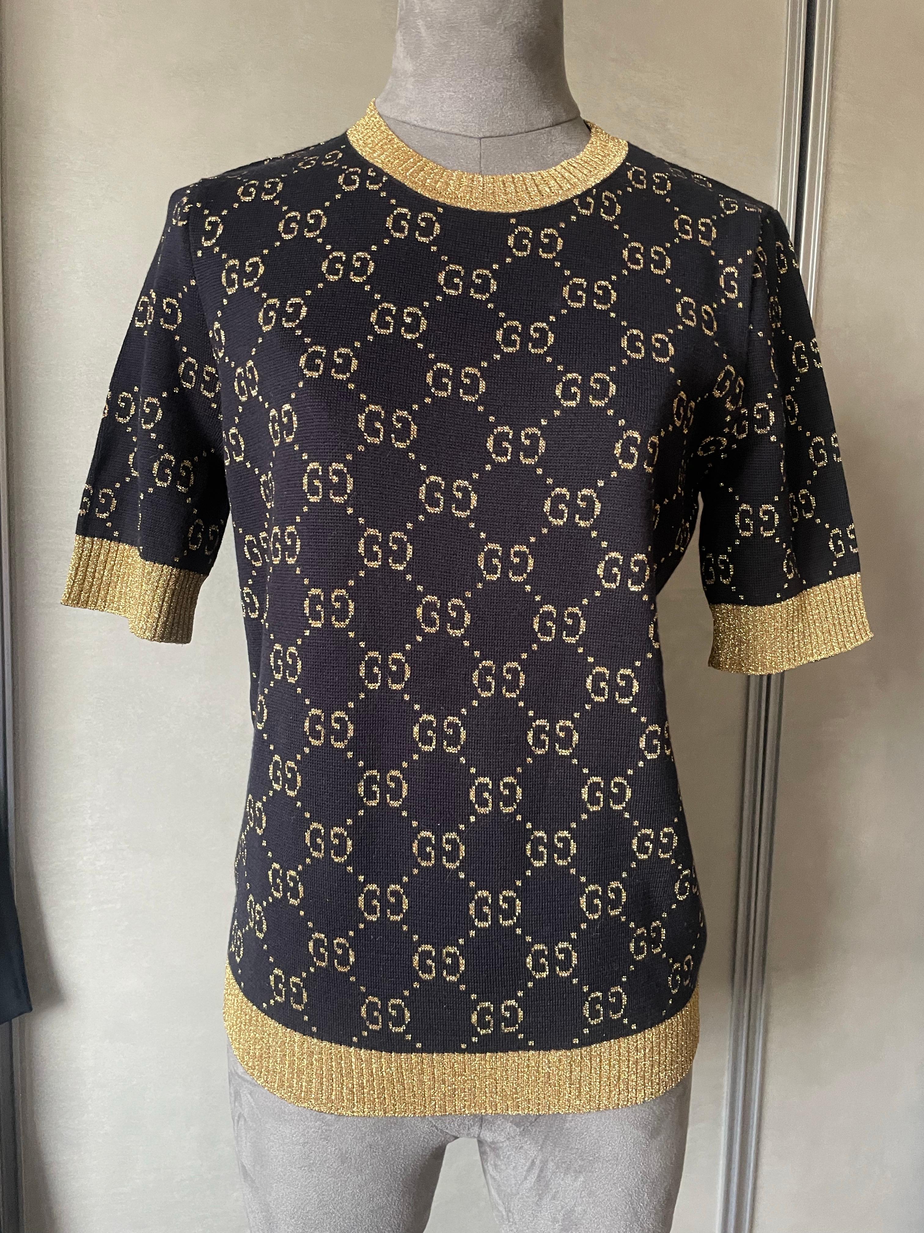 Gucci golden monogram sweater in vendita