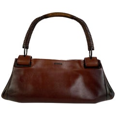 Gucci Gradient Brown Leather Wooden Handle Satchel Bag