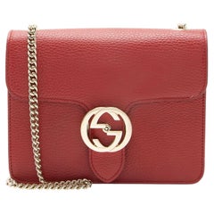 Gucci Grained Calfskin Interlocking G Small Shoulder Bag