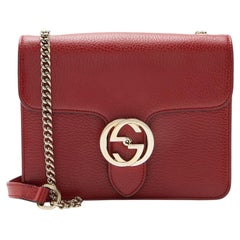 Gucci Grained Calfskin Interlocking G Small Shoulder Bag
