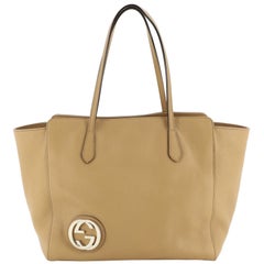 Gucci Grand Prix Interlocking GG Tote Grainy Leather Large