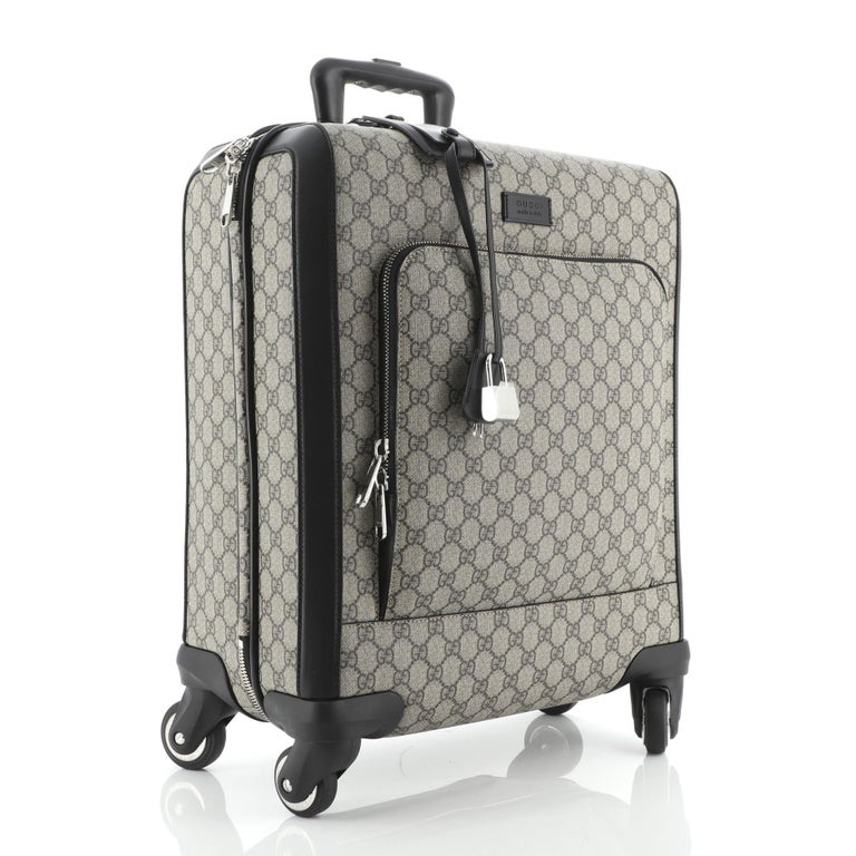 Gucci Grand Turismo Carry On Rolling Luggage GG Coated Canvas at ...