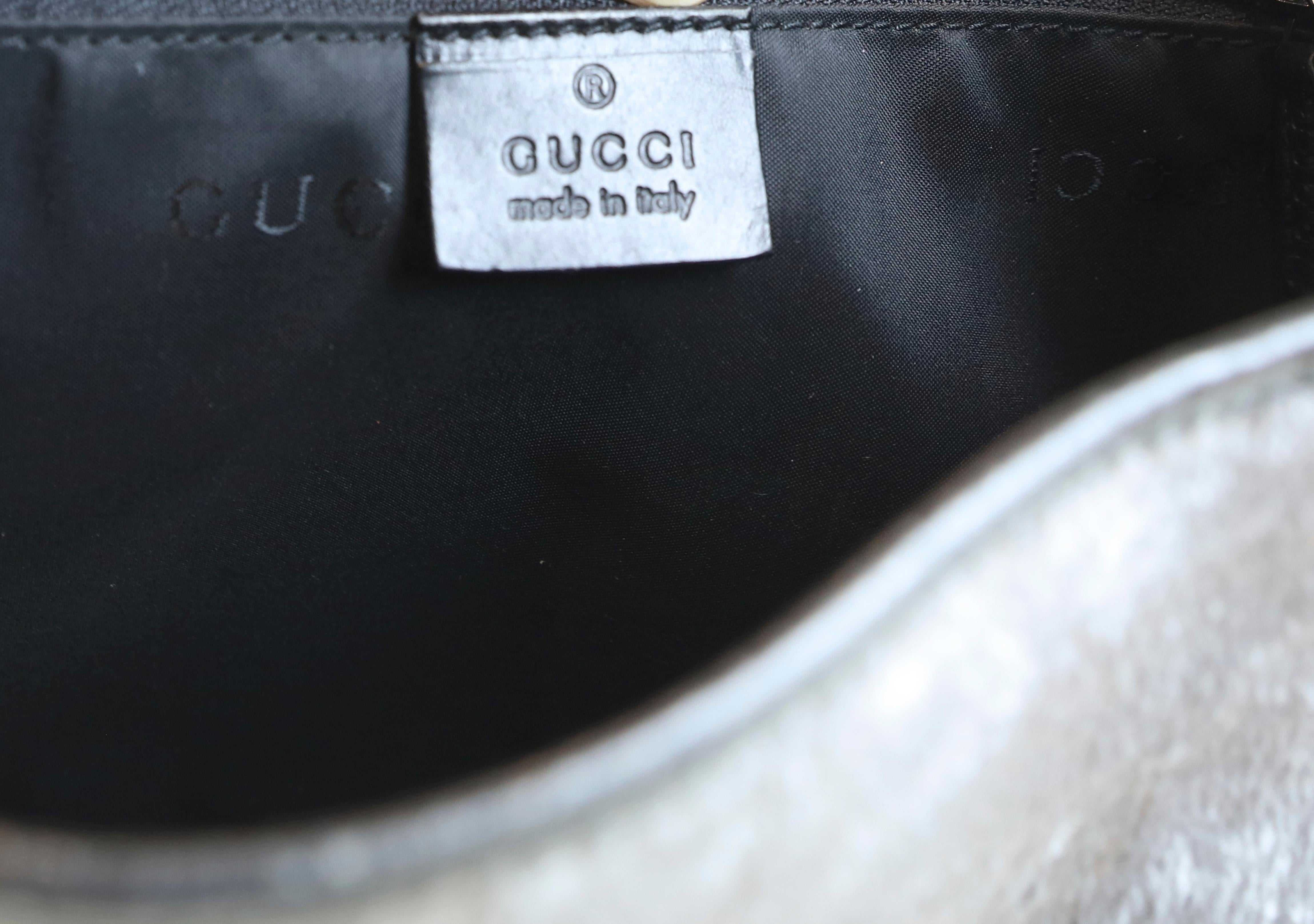 Gucci Gray/Black Velvet/Leather Hobo Bag 2