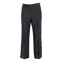 Gucci Gray Wool Classic Straight Trousers 1990s