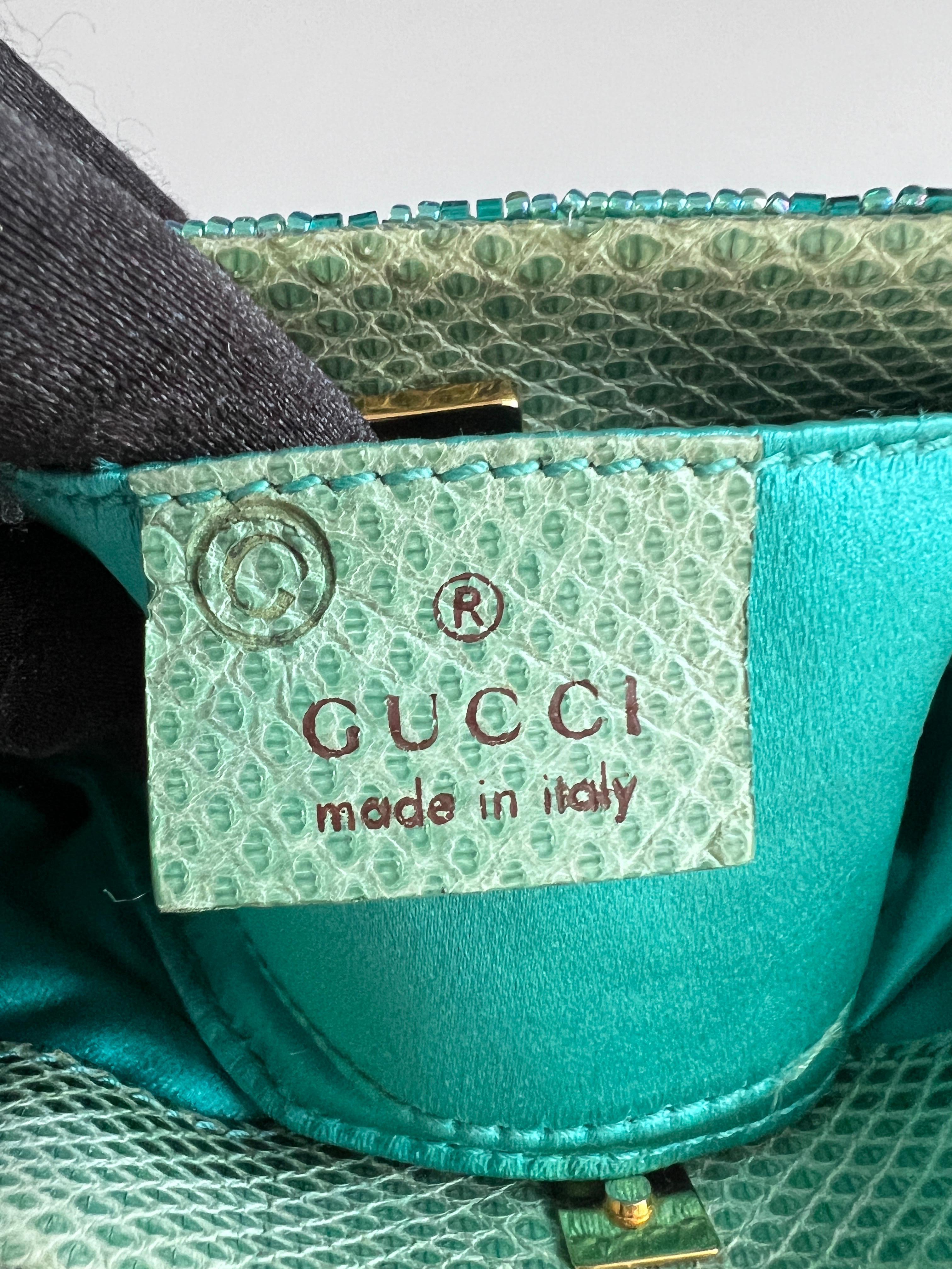 Gucci green beaded GG monogram bag 2