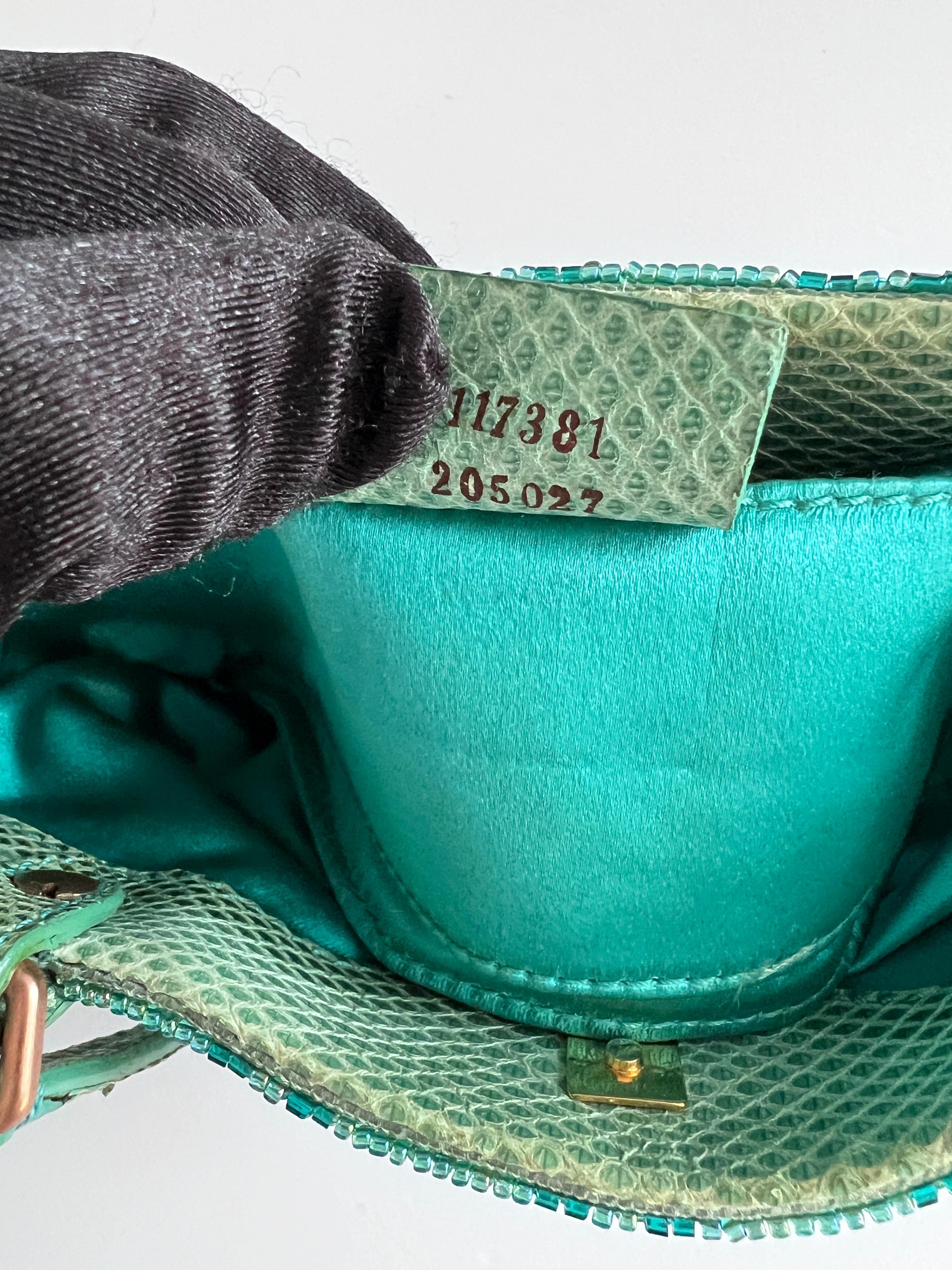Gucci green beaded GG monogram bag 3