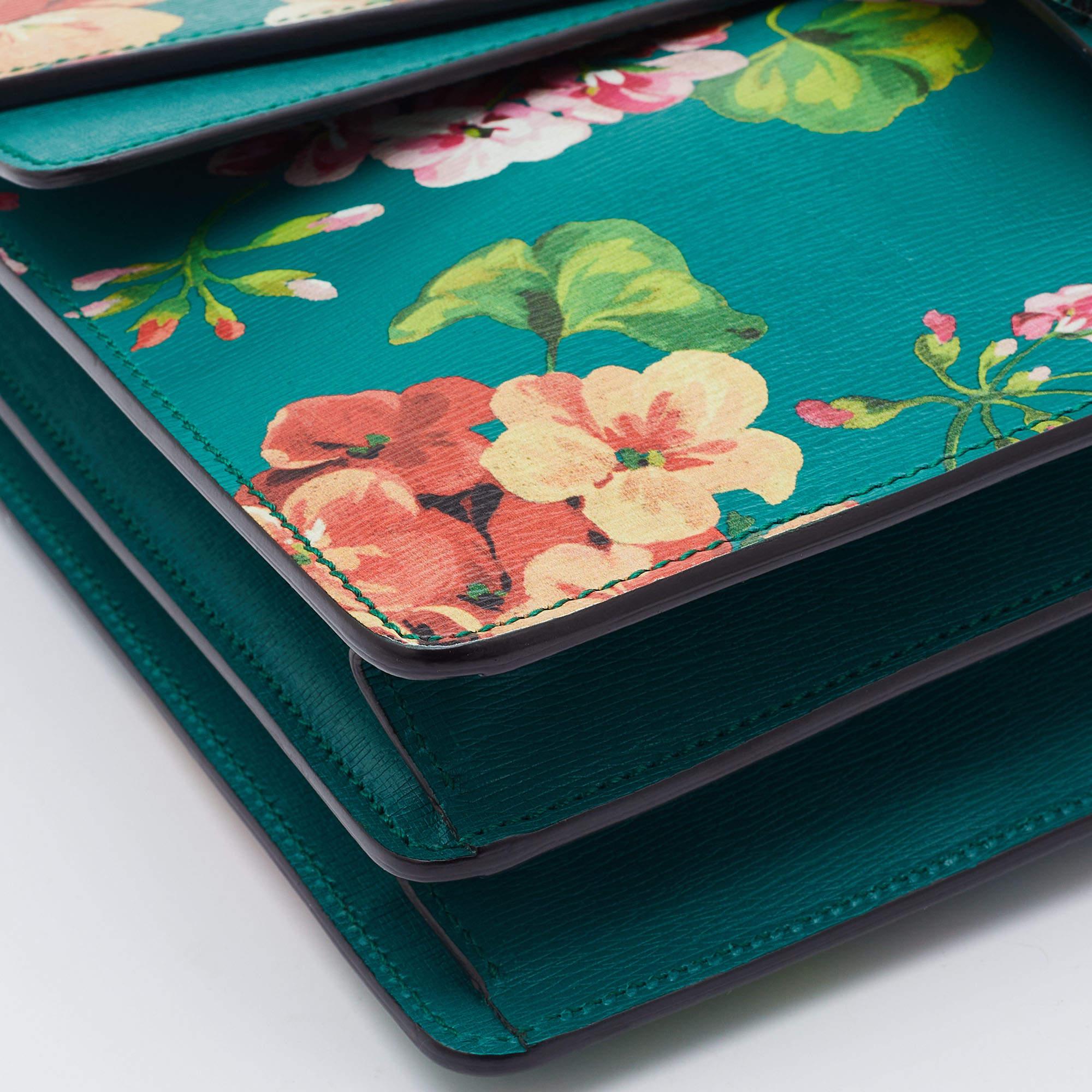 Gucci Green Blooms Leather Medium Dionysus Shoulder Bag 3