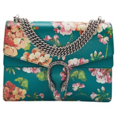 Gucci Green Blooms Leather Medium Dionysus Shoulder Bag