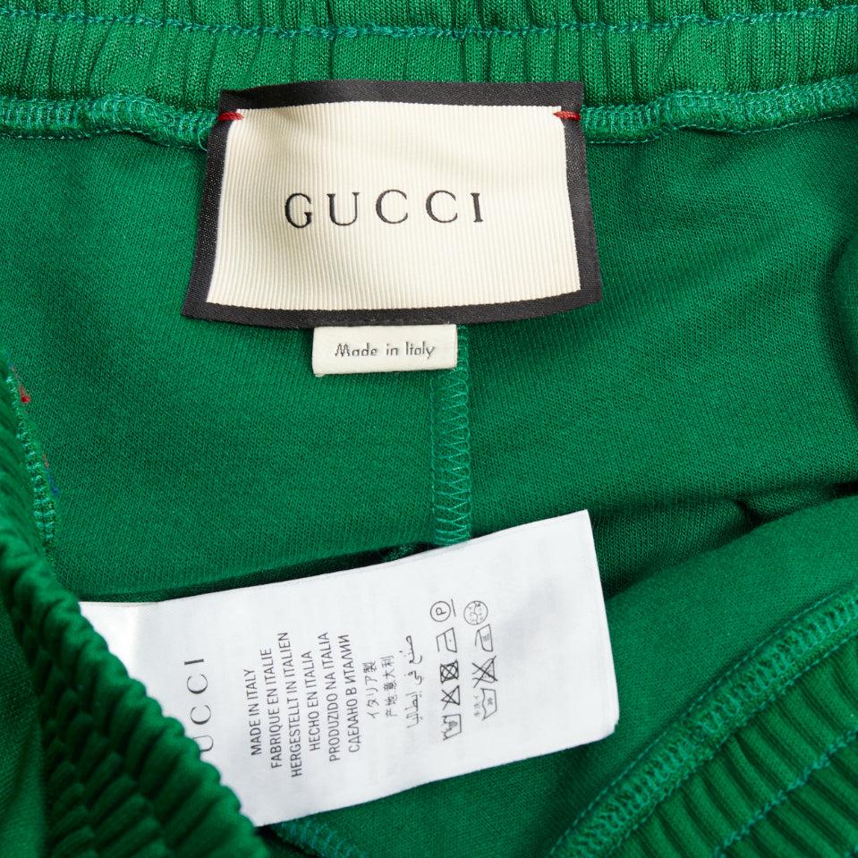 Gucci vert bleu rouge pantalon de survêtement évasé avec bordures en toile S en vente 3