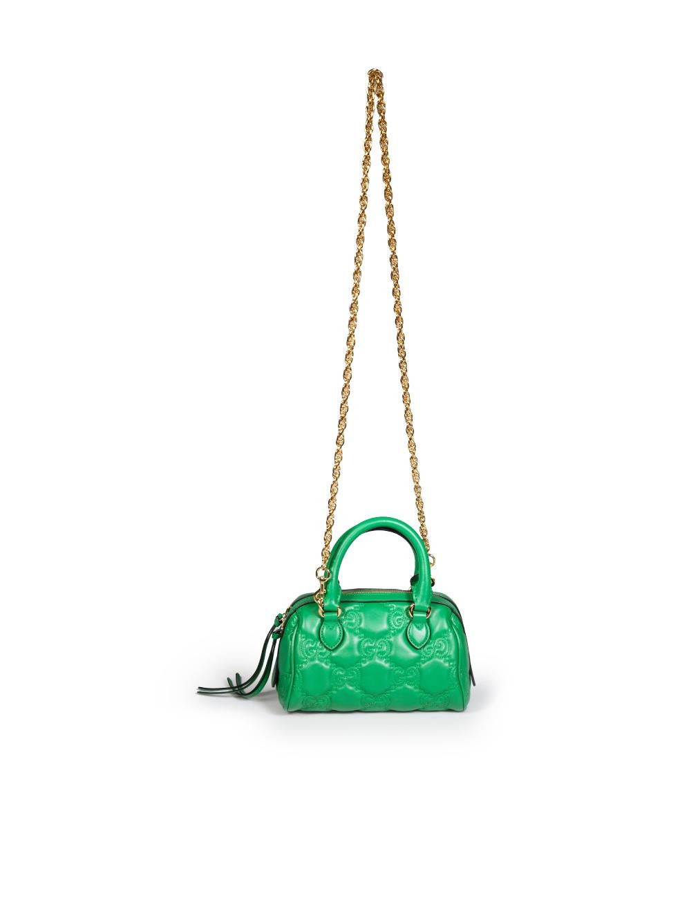 Gucci Stepptasche aus grünem Kalbsleder Matelassé (Grün)