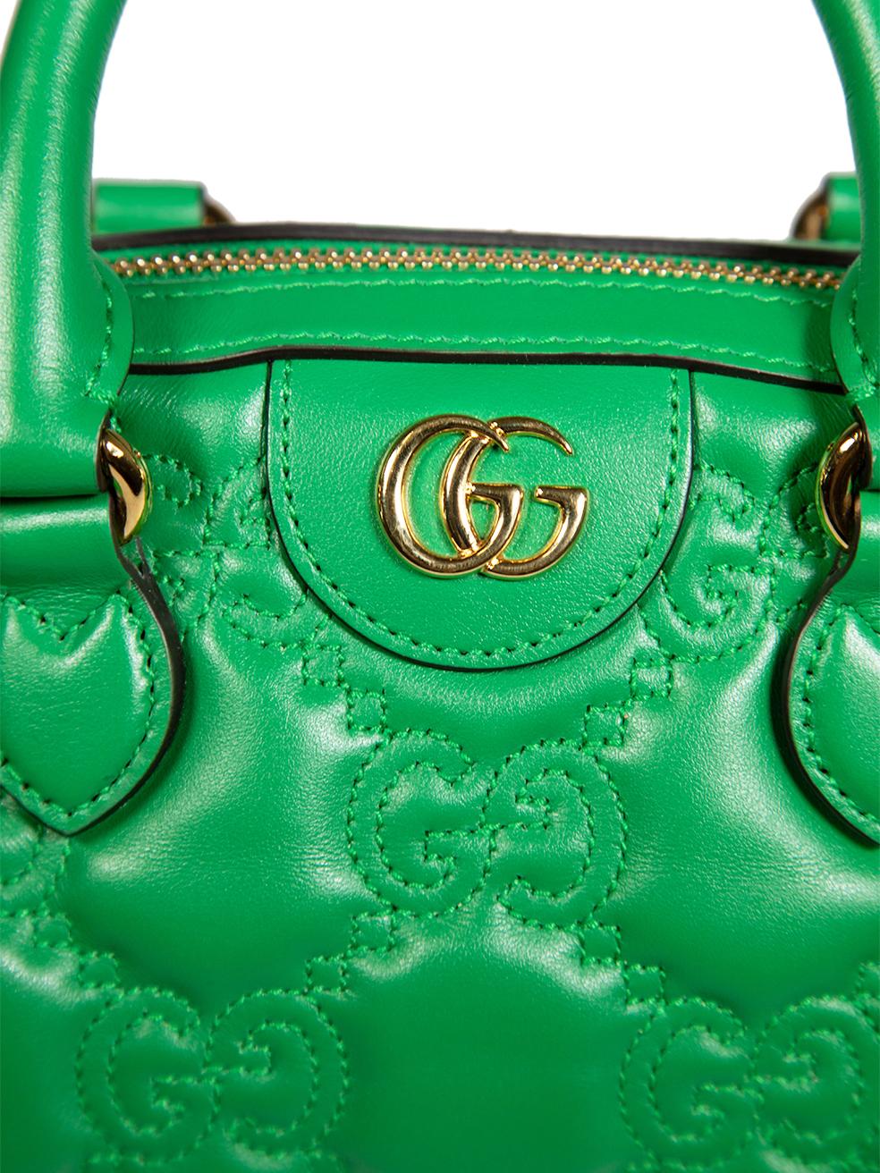 Gucci Stepptasche aus grünem Kalbsleder Matelassé 1