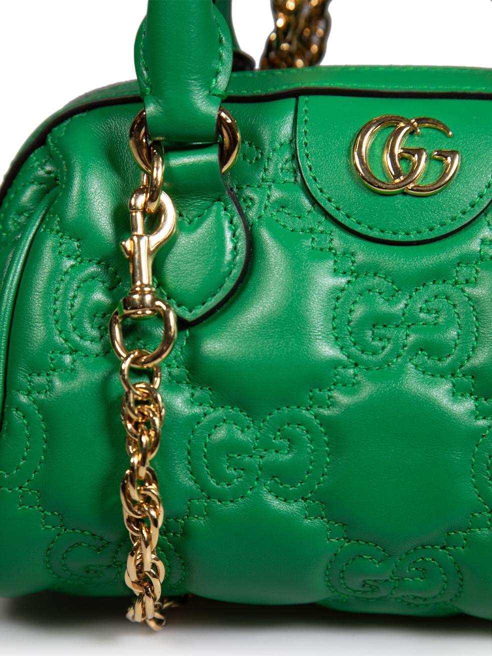Gucci Stepptasche aus grünem Kalbsleder Matelassé 2