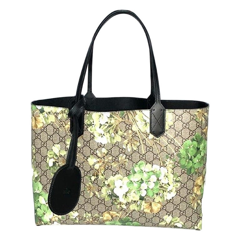 Gucci Green Canvas Blooms Shoulder Bag For Sale at 1stdibs