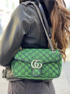 Gucci Green Canvas Marmont Tasche