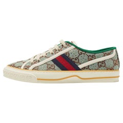 Gucci Green Canvas Tennis 1977 Low Top Sneakers Size 39.5