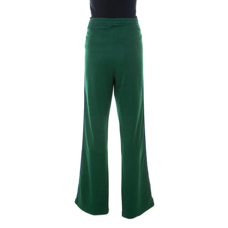 Gucci Green Cotton Blend Striped Side Seam Detail Sweatpants L at ...