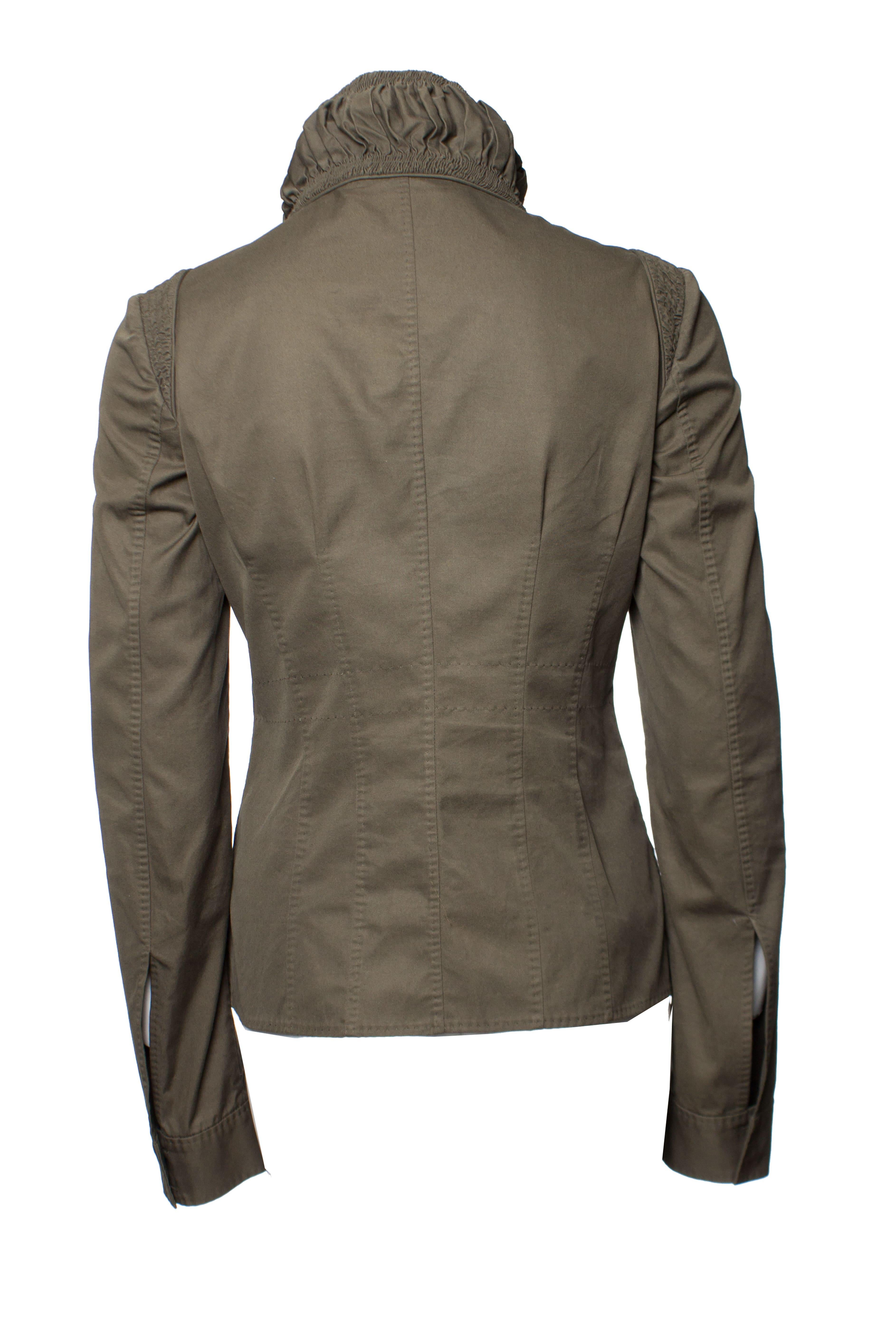 Gucci, Green cotton jacket In Excellent Condition In AMSTERDAM, NL
