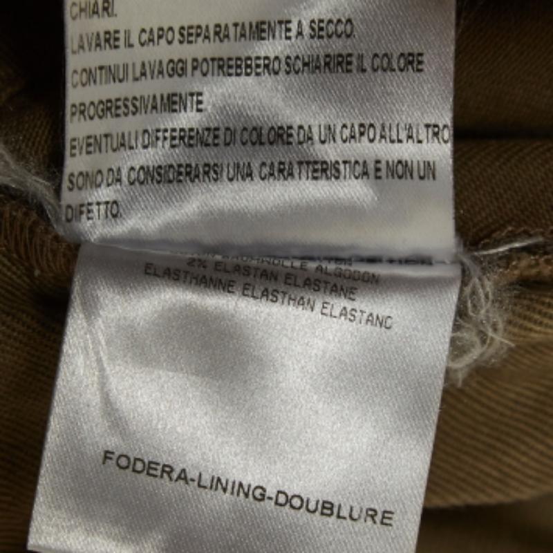 Vaqueros Gucci Verde Algodón Detalle Cremallera S Cintura 28'' Marrón en venta