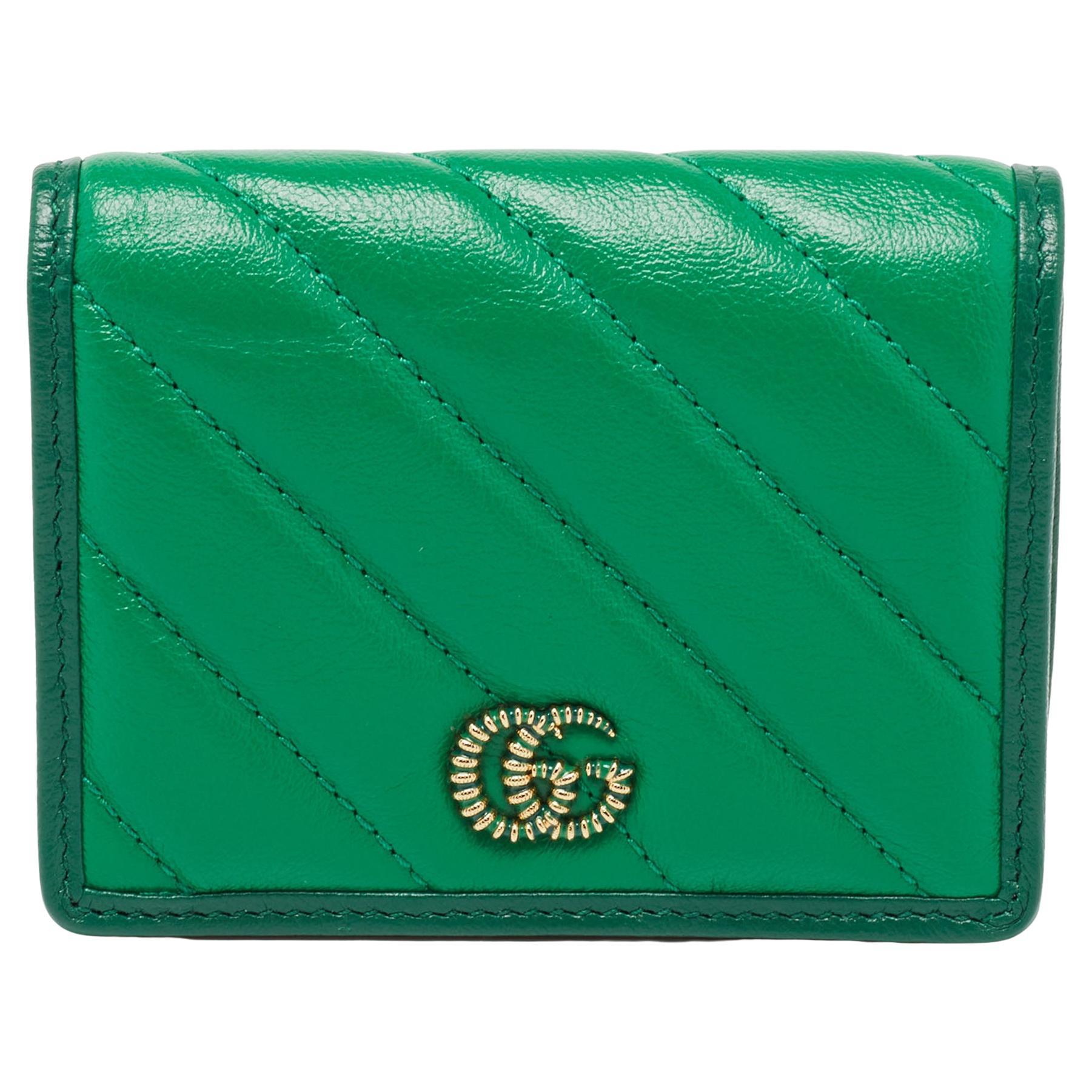 Chanel Lime Green Quilted Chocolate Bar Card Holder Wallet Case 52ck322s