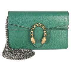 Gucci Green Dollar Calfskin Crystal Super Mini Dionysus