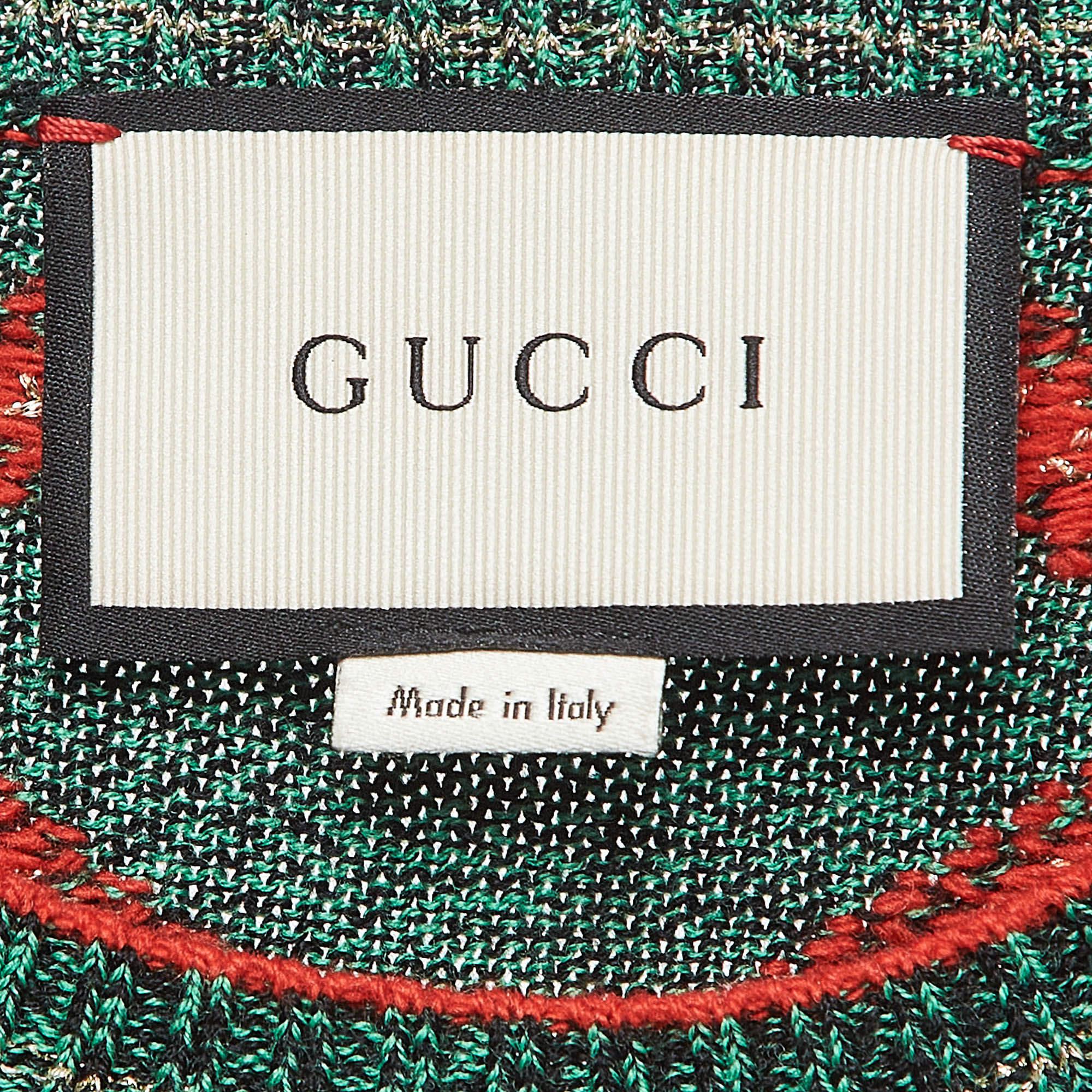 Gucci Pulloverweste aus Wollmischung mit grüner Stickerei XS Damen im Angebot